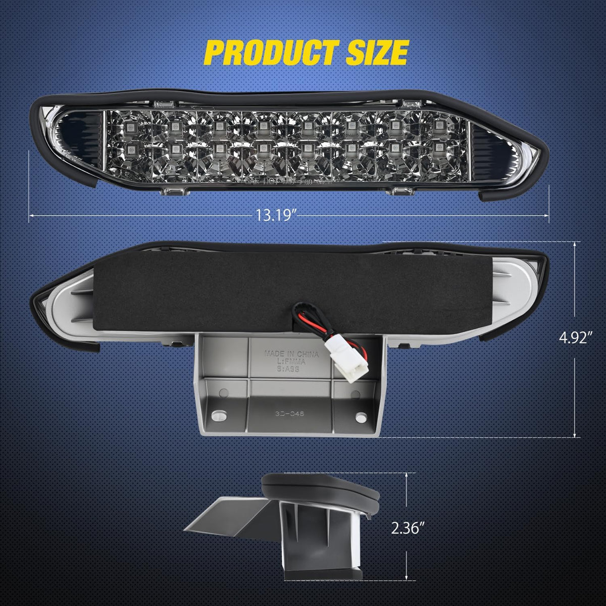 Third Brake Light for Nissan Xterra 2000 2001 2002 2003 2004 | for Nissan Xterra 2000 2001 2002 2003 2004, High Mount 3rd Stop Van SUV Rear Center Cab LED Lamp Replacement, Smoked Lens