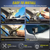 Ditch Light Brackets Hood Hinges Mount Bracket Kit for Auxiliary Offroad LED Pods Work Lighting Compatible with Toyota Tundra 2014 2015 2016 2017 2018 2019 2020 2021