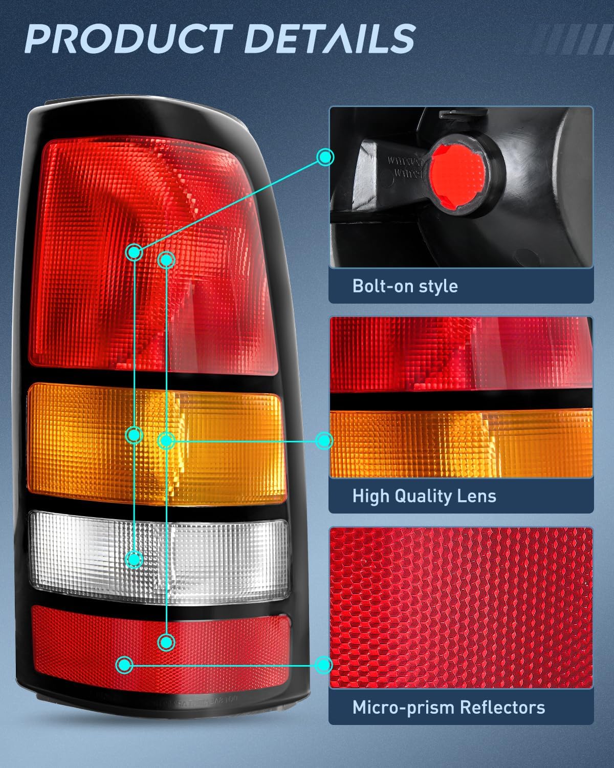 Taillight Assembly Compatible with 1999 2000 2001 2002 2003 2004 2005 2006 GMC Sierra 1999-2002 Chevy Silverado Fit Fleetside Tail Rear Light OE Style Passenger Side Black Border