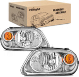 Headlight Assembly Compatible with 2006 2007 2008 2009 2010 2011 Chevy HHR Halogen Type Factory OE Style Chevrolet HHR Replacement Chrome Housing Amber Reflector Passenger and Driver Side