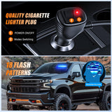 8LED Blue Traffic Advisor Strobe Light Bar Hazard Safety | with Vacuum Suction Emergency Dash Warning Flashing Lights Front/Rear Windshield Visor for Truck Police Construction Vehicles