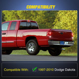 Third Brake Light Tail High Mount 3rd Stop Cargo Reverse Lights Smoked Lens Compatible with Dodge Dakota 1997 1998 1999 2000 2001 2002 2003 2004 2005 2006 2007 2008 2009 2010
