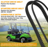 Golf Cart Drive Belt Clutch Drive Belt & Starter Generator Belts Kit for EZGO TXT RXV 2010-up with Kawasaki Engine Replaces OE Part 618630 606138 16548G1 Smooth Engagement Aramid Cord Rubber