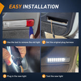 2PCS LED Interior Door Panel Light Courtesy Warning Lights White Beam Plug and Play Compatible with Chevy GMC C/K Silverado Sierra 1500 2500 3500 HD Suburban Cadillac Escalade Hummer H2