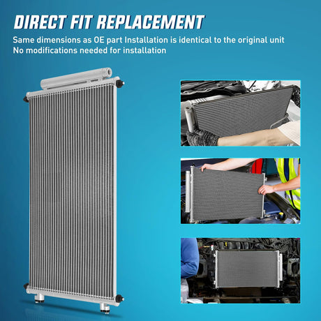 AC Condenser Compatible with Honda CR-V EX EX-L LX 2007-2011 Honda CR-V SE 2011 Air Conditioning A/C Condenser with Receiver Drier Replace# 3599, 7013599, HO3030150, ACA84490, 80110-SWA-A01