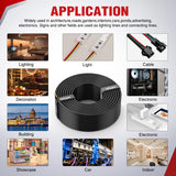 50FT 18AWG 3 Conductor Electrical Wire Tinned Oxygen Free Copper Red Black Yellow 3 Wires Parallel 600V DC Flexible PVC Case Extension Cords for LED Strips Lamps Lighting