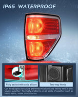 Taillight Assembly Compatible with 2009 2010 2011 2012 2013 2014 Ford F-150 F150 Pickup Truck Taillight Rear Lamp Replacement OE Style Red Housing Passenger side Chrome Trim