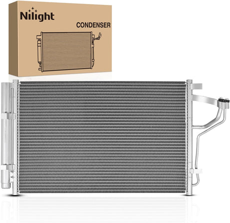 AC Condenser Compatible with Hyundai Elantra L4 1.8L 2011 2012 2013, Kia Forte Koup L4 2.0L Coupe 2013 Air Conditioning A/C Condenser with Receiver Drier Replace# 3967, HY3030146, 976063X000