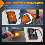 Side Marker Light 2PCS Square 3LED Amber Front Rear Indicator Clearance Lights Reflective Lens Surface Mounted Waterproof for 12V Truck Trailer Boat RV