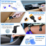 Automotive Tools 52PCS Car Detailing Kit Auto Cleaning Tools Wash Set with Storage Carry Bag Home Use for Interior Exterior Deep Clean Polish Car Care Windshield Dashboard Seat Air Vents Wheels Tires, Blue