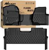 TPE Floor Mats for Ford F250 F350 F450 F550 Super Duty Crew Cab Bench Seat 2017 2018 2019 2020 2021 2022 2023 2024 2025 2026 All Weather Custom Fit Heavy Duty Floor Liners