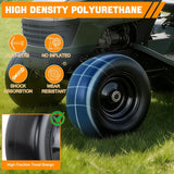 11x4.00-5 Solid Lawn Mower Tires, 11 Inch Flat-Free Polyurethane Tire with 3/4 Inch Axle Bore & 3.4 Inch Hub Length, Airless Replacement Wheels for Lawn Mowers, 2 Pack