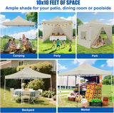 10x10 Pop Up Canopy Tent with 4 Sidewalls Portable Folding Outdoor Canopy Easy Setup Gazebo Waterproof Instant Shelter Tent w Wheel Carry Bag sandbag for Events Parties Camping, Khaki Brown