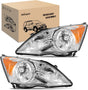 Headlights Assembly for Honda CRV(CR-V) 2007 2008 2009 2010 2011 Headlamp Chrome Housing Amber Reflector