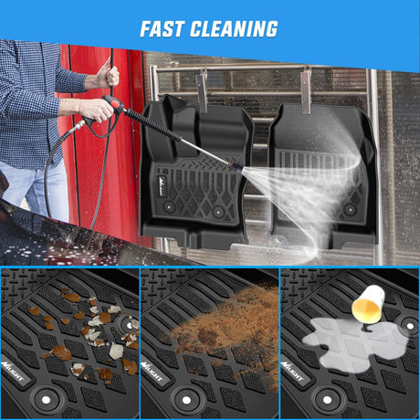 TPE Floor Mats for Ford Transit Connect with Vinyl Flooring and Posts Only 2014 2015 2016 2017 2018 2019 2020 2021 All Weather Custom Fit Heavy Duty Floor Liners