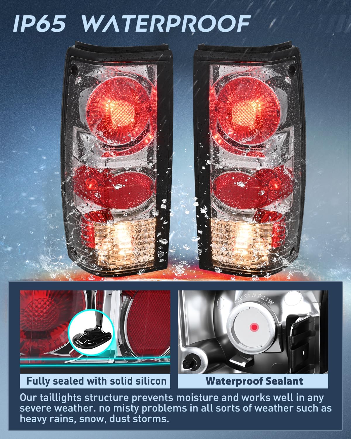 Taillight Assembly Compatible with 1982 1983 1984 1985 1986 1987 1988 1989 1990 1991 1992 1993 Chevy S10 Chevrolet S10 Blazer GMC S15 Sonoma Rear Tail Light Replacement Drive & Passenger Side