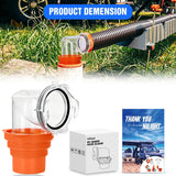 90 Degree RV Sewer Hose Fittings with 4-in-1 Adapter, Clear RV Sewer Hose Elbow Leak-Proof Connection & Odor-Tight Seal Fits 4 Sizes of Dump Station Inlets for Campers Travel Trailers, Orange