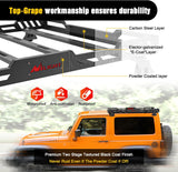 Roof Rack Cargo Basket with LED Light Bar Compatible with 2007-2026 Wrangler JK JL Unlimited & Gladiator JT 4 Door Hardtop, JKU JLU Luggage Rooftop Storage Carrier