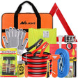 Car Emergency Kit with Jumper Cable Air Compressor Tire Repair Essential Tools First Aid Alligator Connector Electrical Kit for Travel Camping Outdoor Cars Truck SUV RV