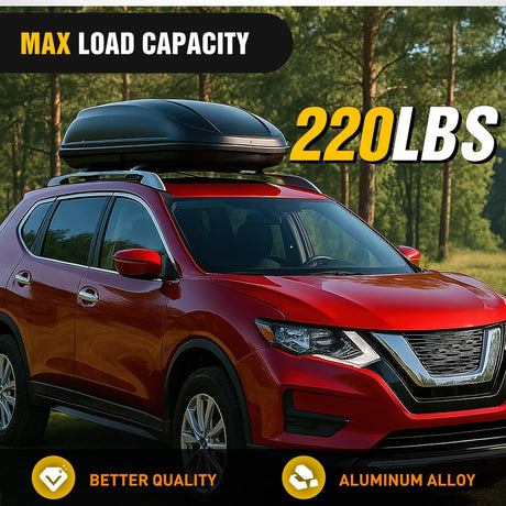 Roof Rack Cross Bars Compatible with 2014-2020 Nissan Rogue with Factory Side Rails, 220LBS Adjustable Aluminum Less Wind Noise Car Crossbars for Cargo Carrier Luggage Box Kayak Tent Snowboard