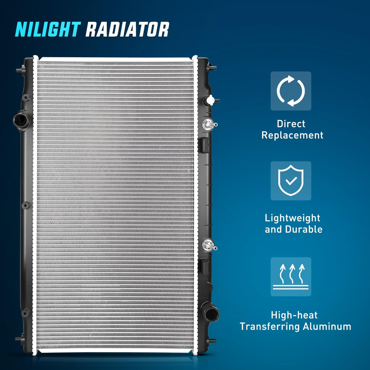 Radiator for Infiniti Q50 V6 3.5L 3.7L 2014 2015 2016 2017 2018, Engine Coolant Radiator Assembly with Transmission Oil Cooler replace# 214104GA5A, 214604GB5A