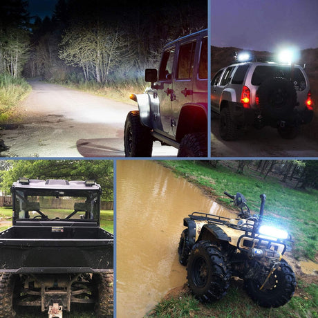 Led Pods 6.5 Inch 120W Flood Spot Combo Off Road Driving Fog Light Bar Work Lighting for Truck Tractor Pickup Boat SUV ATV UTV 4WD Car 4x4 Van Camper Motorcycle Dirt Bike Golf Cart 12V 24V