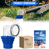 90 Degree RV Sewer Hose Fittings with 4-in-1 Adapter, Clear RV Sewer Hose Elbow Leak-Proof Connection & Odor-Tight Seal Fits 4 Sizes of Dump Station Inlets for Campers Travel Trailers, Blue