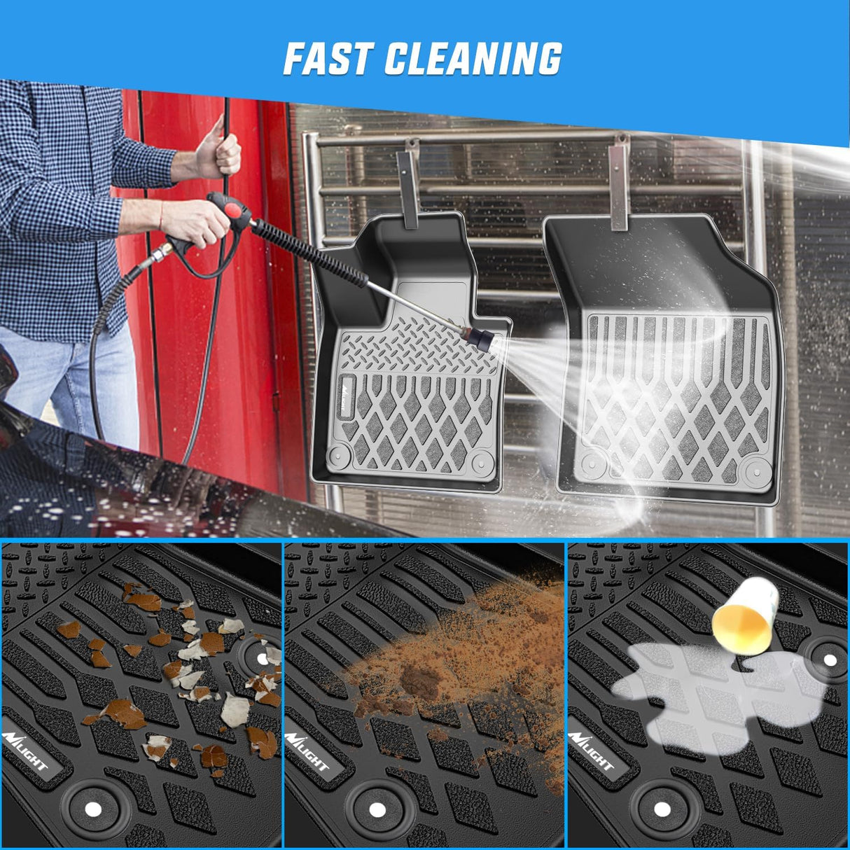 TPE Floor Mats for Volvo XC90 2016 2017 2018 2019 2020 2021 2022 2023 2024 2025 2026 (Only for Plug-in Hybrid Models) All Weather Custom Fit Heavy Duty Floor Liners