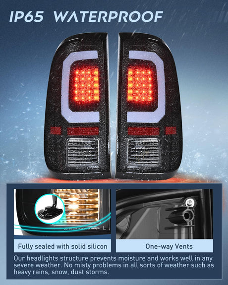 Taillight Assembly Compatible with 2008 2009 2010 2011 2012 2013 2014 2015 2016 Ford F250 F350 F450 Super Duty Incandescent Type Upgrade LED Tube Tail Lights Rear Brake Lamps