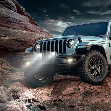 Led Pods 18W 1260LM Flood Off Road Driving Fog Light Bar Work Lighting for Truck Tractor Pickup Boat SUV ATV UTV 4WD Car 4x4 Van Camper Motorcycle Dirt Bike Golf Cart 12V 24V