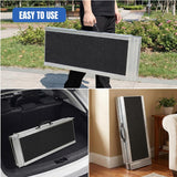 6 Feet Portable Wheelchair Ramp with Quick-Lock Non-Skid Aluminum | Handicap Ramps with Handle Folding Threshold Ramp for Home Steps, Stairs, Doorways, Scooter, Porch, Cart 800LBS Capacity