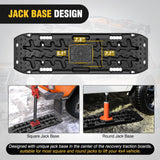 Off Road Traction Boards 4x4 Truck Jeep Recovery Tracks Mats Gear | Heavy Duty Tire Recovery Boards Mounting Kit With Round and Square Jack Lift Base for Truck Jeep SUV Mud Sand Dunes Snow