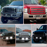 LED Fog Light Assembly Compatible with 2005 2006 2007 F250 F350 F450 F550 Super Duty 2005 Ford Excursion with Daytime Running Lights Driving Lamp Pair Plug and Play Driver and Passenger Side