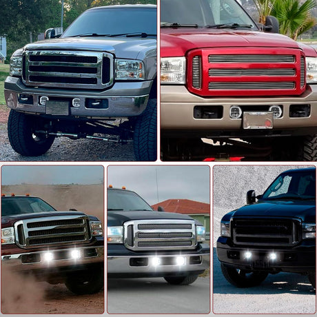 LED Fog Light Assembly Compatible with 2005 2006 2007 F250 F350 F450 F550 Super Duty 2005 Ford Excursion with Daytime Running Lights Driving Lamp Pair Plug and Play Driver and Passenger Side