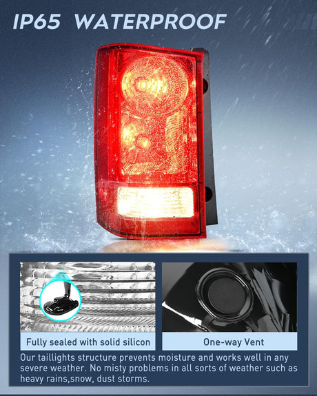 Taillight Assembly Compatible with 2009 2010 2011 2012 2013 2014 2015 Honda Pilot Red Clear Tail Lights Rear Lamp Replacement OE Style Driver Side w/Bulbs
