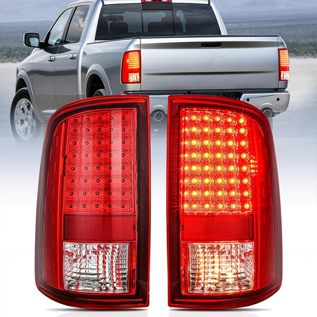 Taillight Assembly Compatible with 2009 2010 2011 2012 2013 2014 2015 2016 2017 2018 Dodge Ram 1500 2010-2018 Ram 2500 3500 Incandescent Type Upgrade LED Tail Lights Rear Brake Lamps