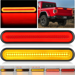 9 Inch 100 Leds Red Amber 3-in-1 Running Stop Turn Signals Brake Light (Pair)