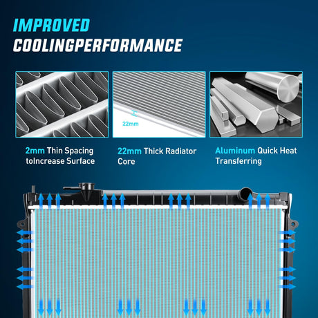 Radiator for Tacoma 2.7L L4 3.4L V6 Base DLX Pre Runner SR5 1995 1996 1997 1998 1999 2000 2001 2002 2003 2004