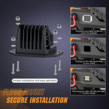Flush Mount LED Pod Lights with Amber DRL 2PCS 4.8Inch Spot Beam 20W 2510LM Backup Reverse Offroad Driving Light w/ 16AWG Wiring kit for4x4 Truck SUV Jeep