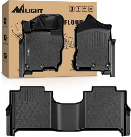 TPE Floor Mats for Nissan Titan 2017-2021 / TitanXD Crew Cab 2016 2017 2018 2019 2020 All Weather Custom Fit Heavy Duty Floor Liners