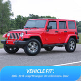 in Channel Rain Guards for Wrangler JK 2007 2008 2009 2010 2011 2012 2013 2014 2015 2016 2017 2018 Unlimited 4-Door Window Deflectors, Vent Window Visors