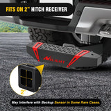 Hitch Step with Whip Mount Holes 2 Inch Receiver for Trucks SUV Car Van | Upgraded Textured Black Anti-Slip Step Bar Rear Bumper Guard Protector Includes Hitch Lock & U-Bolts Universal Fit