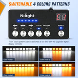 162 LED Traffic Advisor Strobe Light Bar 2-in-1 Amber White Emergency Warning Hazard Lights with Controller 4 Switchable Color 36 Flash Pattern for Trucks Cars Tow Plow Construction Vehicles