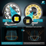 5.75 Inch 12LED Round Spot Night Vision LED Light Pods (Pair) | 16AWG Wire 5Pin Switch Nilight