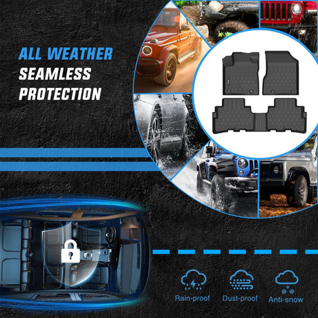 TPE Floor Mats for Nissan Murano 2017 2018 2019 2020 2021 2022 2023 2024, All Weather Custom Fit Heavy Duty Floor Liners