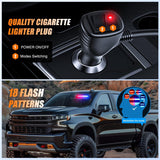 8LED Red Blue Traffic Advisor Strobe Light Bar Hazard Safety | with Vacuum Suction Emergency Dash Warning Flashing Lights Front/Rear Windshield Visor for Truck Police Construction Vehicles