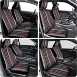 Car Seat Covers 2PCS Red Stripes Baja Saddle Blanket with Shoulder Pads Breathable Washable Striped Woven Airbag Compatible Universal for Cars SUV Truck Front Seat