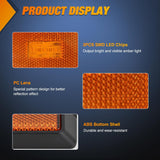 Side Marker Light 4PCS Square 3LED Red Amber Front Rear Clearance Indicator Lights Reflective Lens Surface Mounted Waterproof for 12V Truck Trailer RV Boat