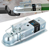 Straight Trailer Coupler with Security Latch&Chain for 2-Inch Hitch Ball, 2-Inch Channel,3500 LBS,Heavy Duty Trailler Tongue Coupler for Station Wagon, Truck, Bolted & Welded Installation