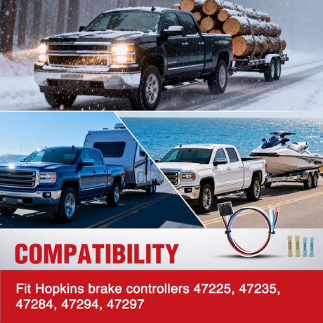 Brake Control Wiring Harness Adapter Universal Use Fits for Hopkins Control Connector 31-Inches Trailer Towing Hitch RV